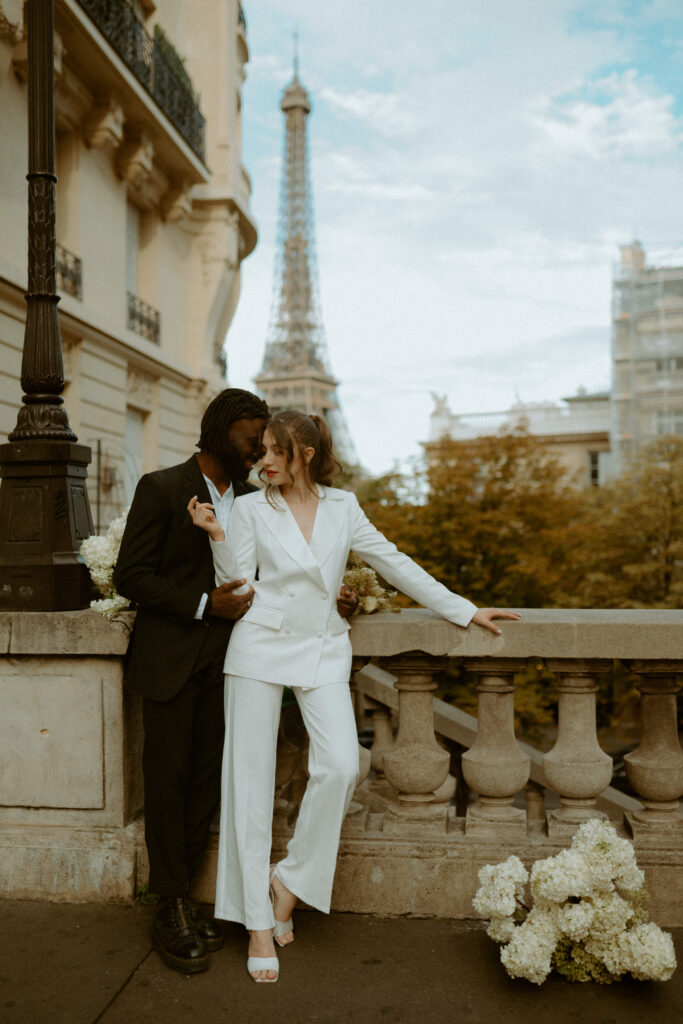 Capturing love in the city of romance in Paris is a couple after their Parisian elopement 