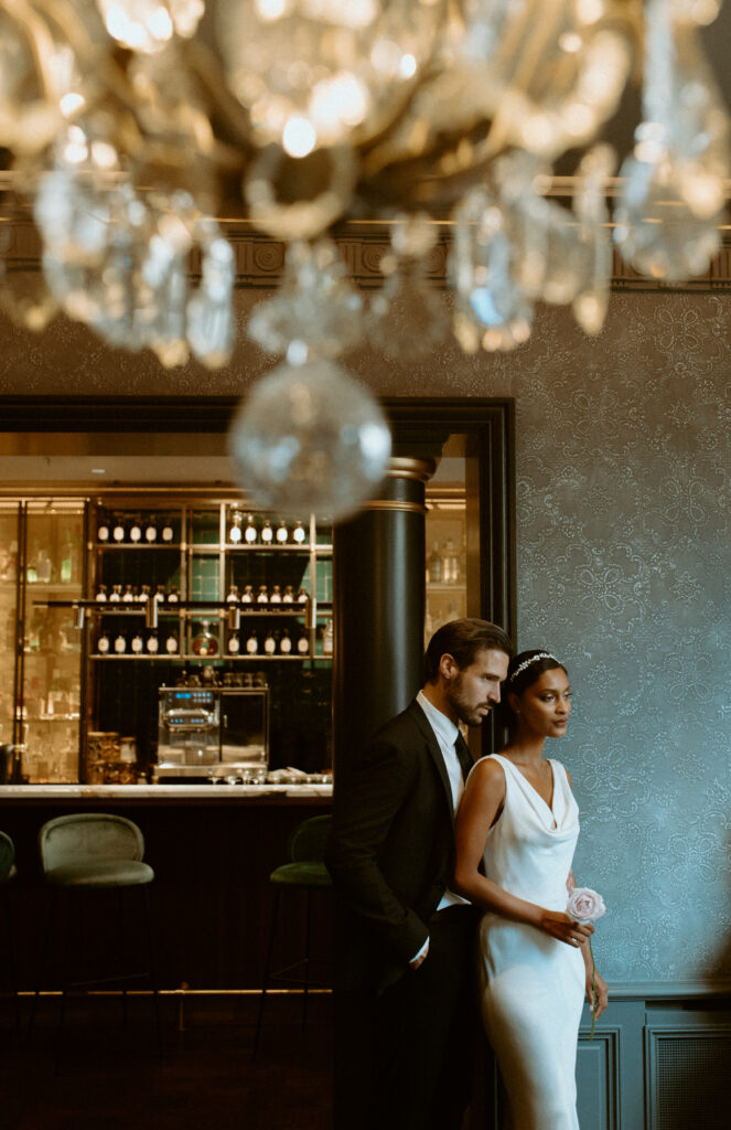 A couple elopes in Parisian hotel after planning their dream elopement in Paris