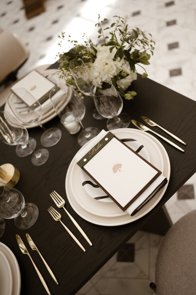 luxury wedding table setting details Indianapolis